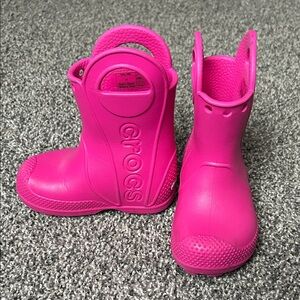 CROCS baby Fuchsia Rain Boots